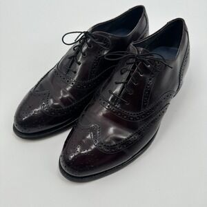 Hanover Shoes Mens Size 10‎ Burgundy Oxford Wingtip Brogue Leather Dress